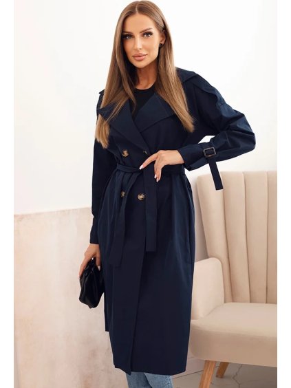 Tmavomodrý dámsky trenčkot
