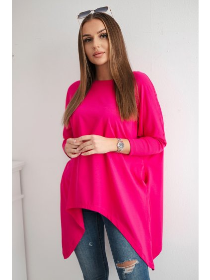 Tmavoružová asymetrická oversize blúzka