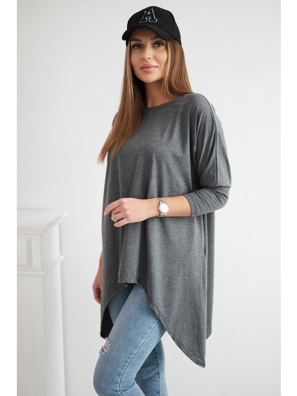 Grafitová asymetrická oversize blúzka