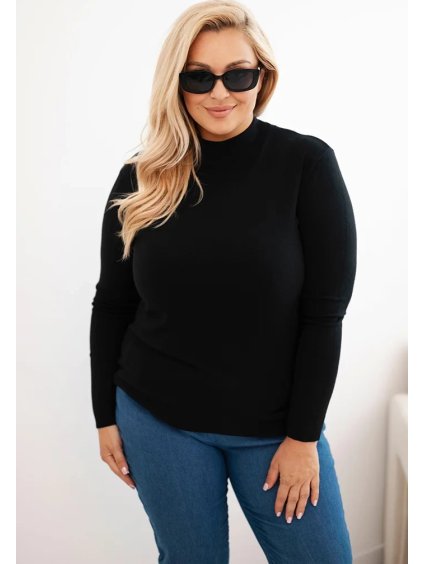 Čierny dámsky plus size rolák