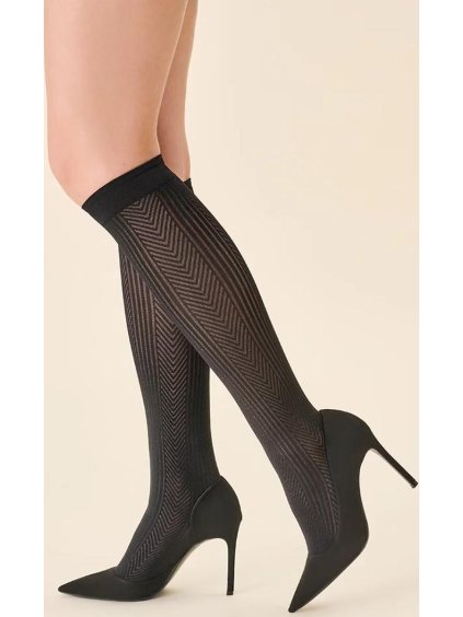 Gabriella Čierne dámske podkolienky so vzormi 40 deň