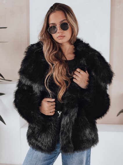 Čierny dámsky kožúšok ZARAFIA