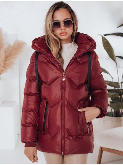 Vínová dámska zimná prešívaná bunda SALVONA