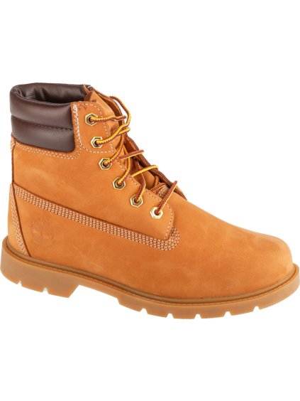 Svetlohnedé dámske kožené členkové topánky Timberland Linden Woods WP 6 Inch