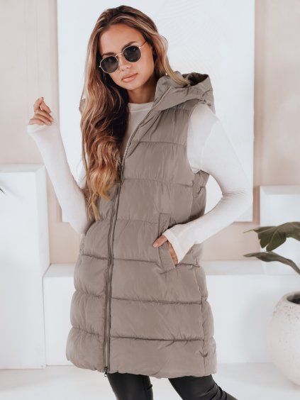 (Veľ. L) Béžová prešívaná vesta BRITA