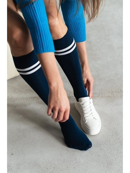 (Veľ. 38-40) Steven vysoké podkolienky s pruhmi art.072