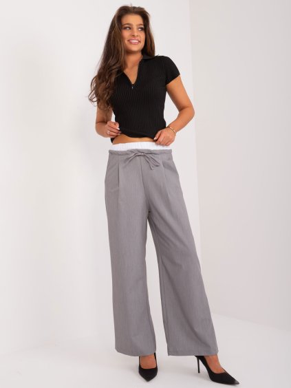 Sivé široké nohavice