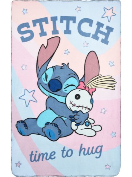 Modro-ružová mäkká a útulná deka Stitch