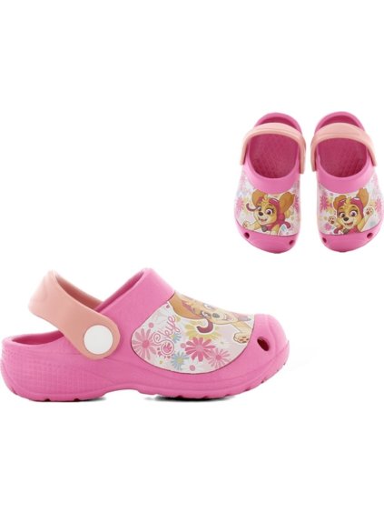Ružové "crocsy" Paw Patrol Skye