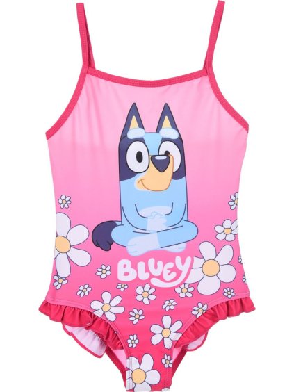 Ružové dievčenské jednodielne plavky Bluey