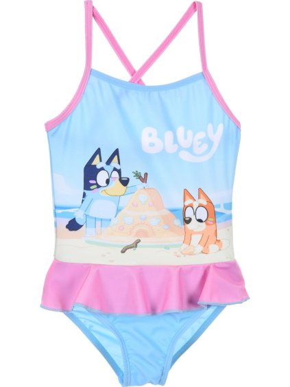 Modro-ružové dievčenské jednodielne plavky Bluey