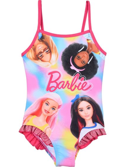 Farebné dievčenské jednodielne plavky Barbie