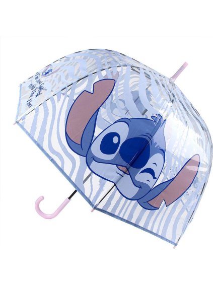Detský zdobený transparentný dáždnik Stitch
