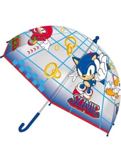 Detský dáždnik s modrou rukoväťou Sonic