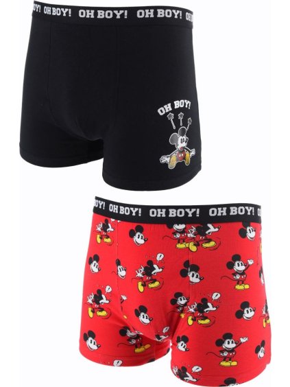 Set pánskych boxeriek Mickey Mouse - čierna / červená