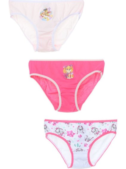 Sada 3 dievčenských nohavičiek Paw Patrol - biela/ružová