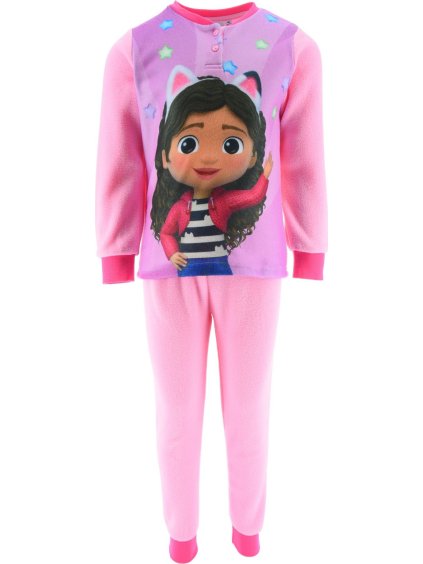 Svetloružové dievčenské bavlnené pyžamo Gabby's Dollhouse