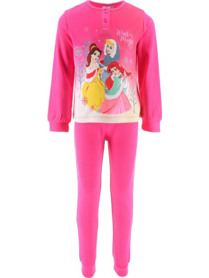 Ružové dievčenské bavlnené pyžamo Disney Princess