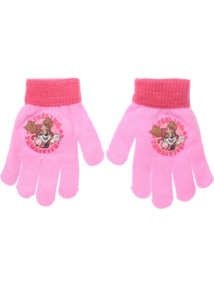 Ružové dievčenské rukavice Paw Patrol - Skye
