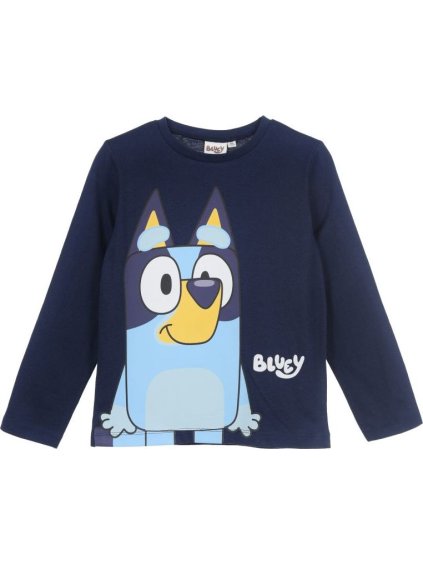 Tmavomodré chlapčenské tričko s dlhým rukávom Bluey