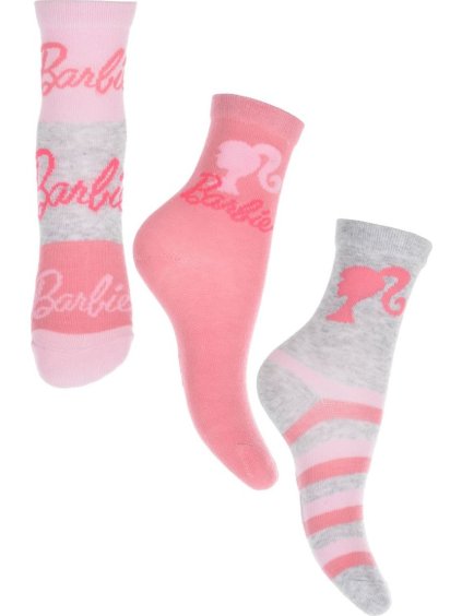 Súprava ružovo-sivých dievčenských ponožiek Mattel - Barbie