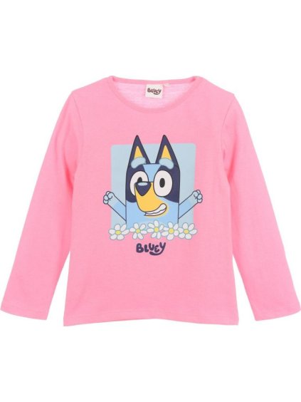 Ružové dievčenské tričko s dlhým rukávom Bluey