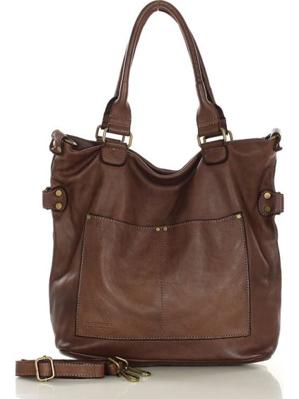 MARCO MAZZINI Tmavo hnedá XL shopper kabelka (Veľkosť ONE SIZE)