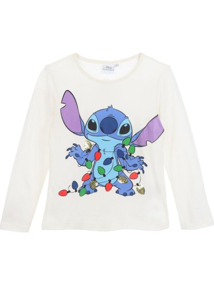 Biele hrejivé dievčenské tričko Christmas Stitch