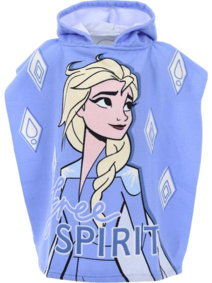 Svetlomodré dievčenské plážové pončo Disney - Frozen