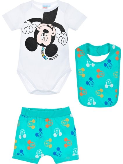 Tyrkysovo-biela dojčenská sada pre chlapčeka Mickey Mouse