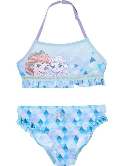 Tyrkysové dvojdielne dievčenské plavky Frozen