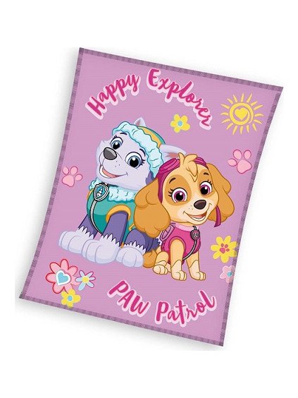 Ružová dievčenská fleecová deka Paw Patrol