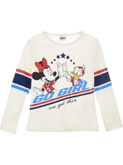 Smotanové dievčenské tričko Minnie Mouse