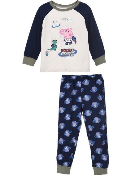 Bielo-modré chlapčenské pyžamo Peppa Pig