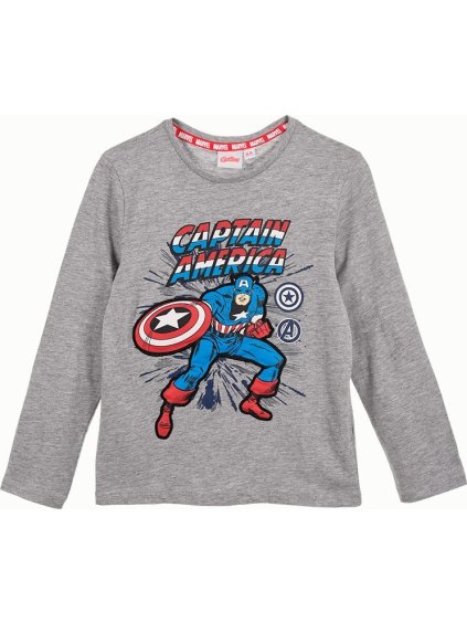 Sivé chlapecké tričko Avengers - Captain America