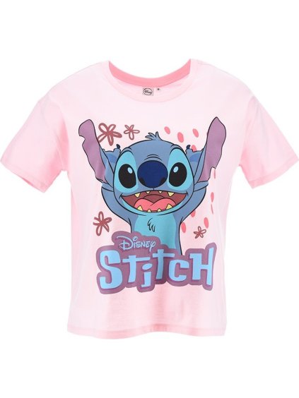 Svetloružové dámske tričko Disney - Lilo and Stitch
