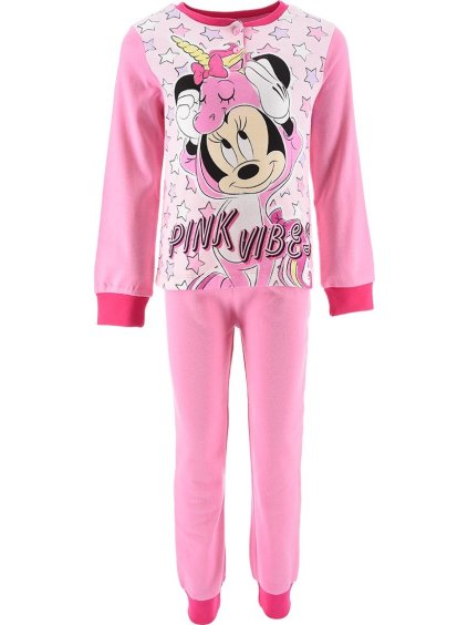 Svetloružové bavlnené pyžamo Minnie Mouse