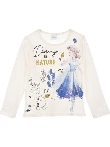 Biele dievčenské tričko Disney Frozen Elsa and Olaf