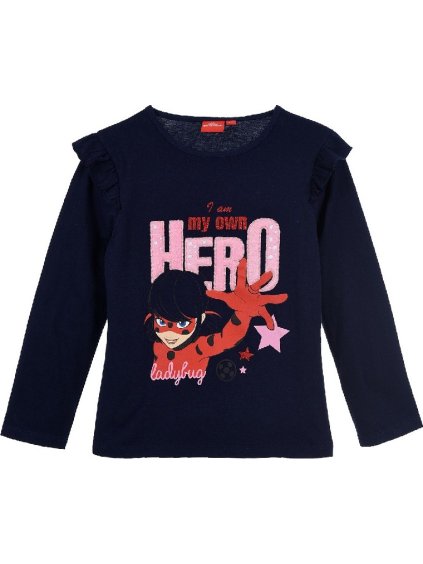 Tmavomodré dievčenské tričko Ladybug