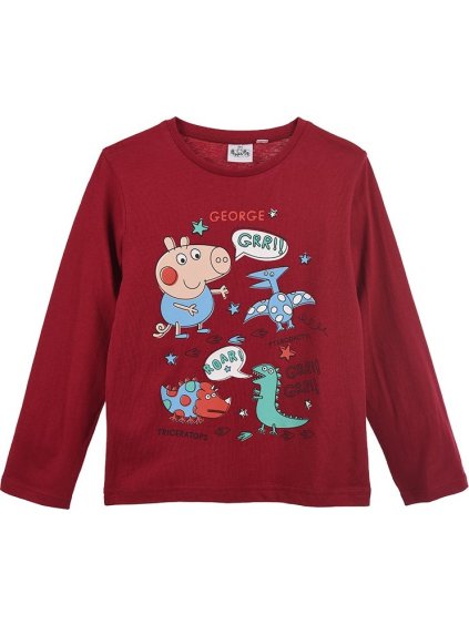 George Peppa Pig vínové chlapčenské tričko