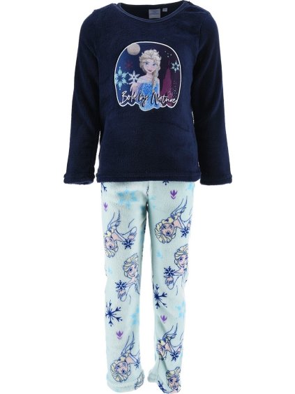 Frozen tmavomodré fleecové dievčenské pyžamo