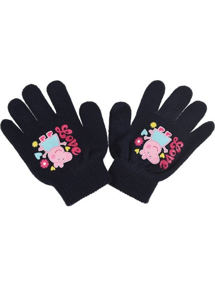 Peppa Pig tmavomodré dievčenské rukavice