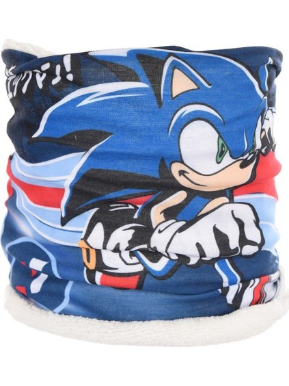 Sonic modrý teplý chlapčenský nákrčník