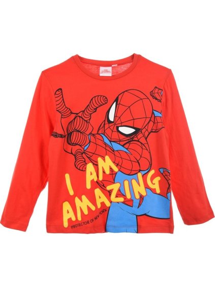Spider-man červené tričko s dlhým rukávom