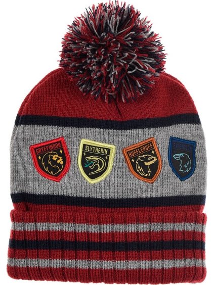 Harry Potter vínovo-sivá chlapčenská čiapka s brmbolcom