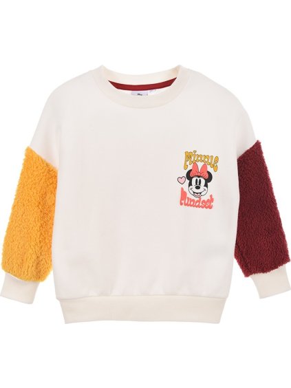 Minnie Mouse smotanová mikina s potlačou na chrbte