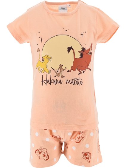 Marhuľové dievčenské pyžamo The Lion King Hakuna Matata