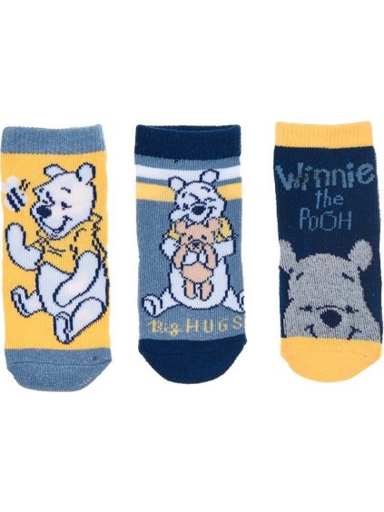 Balenie 3 ks ponožiek Winnie the Pooh - modrá, žltá