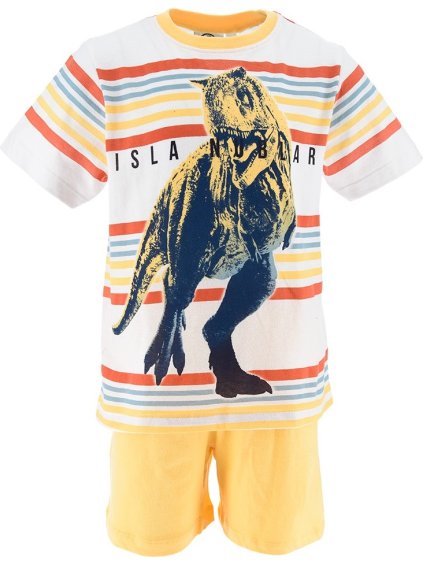 Žlto-pruhované chlapčenské pyžamo Jurský svet