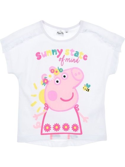 Biele dievčenské tričko - Peppa Pig